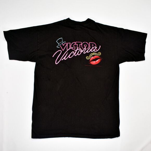 VTG 90s VICTOR VICTORIA Broadway All Over Print Single Stitch T Shirt - XL - Picture 1 of 10